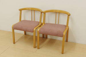 天童木工 喜多俊之 PASTA パスタ ダイニングチェア 2脚セット 食卓椅子 ラウンジチェア 木製 布張 デザイナーズC