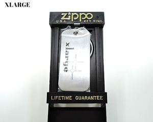 90年代初期 レア デッド 未使用【X-Large XLARGE x Zippo コラボキーホルダー ドッグタグ ジッポ社製 x エクストララージ キーホルダー】