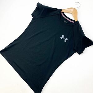 アンダーアーマー ☆ UNDER ARMOUR レディース 半袖 Tシャツ ブラック スリム M 袖ショート 動きやすさ◎ トレーニング ランニング■L189