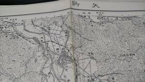 古地図 　矢島　秋田県　地図　地形図　資料　43×57センチ　　縦部分上下3㎝カット　大正2年測量　　昭和29年印刷　発行　A　