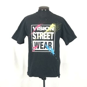 VISION/ Vision Street wear * short sleeves Logo T-shirt [ men's M/ black ]*BG411