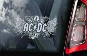 ◆送料無料【AC/DC】外張り　カーステッカー　デカール 165×100mm@外貼り カー ステッカー ウインドウ シール Rock ロックバンド@M2@2283