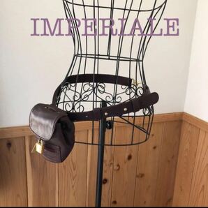 イタリアパルマ老舗ブランド【インペリアーレ】 IMPERIALE アクセントポーチ ウエストバッグ ポーチ 革 レザー
