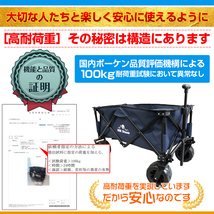 1円 未使用 キャリーワゴン キャリーカート 折りたたみ 折り畳み タイヤ大きい アウトドア 軽量 大容量 キャンプ 丈夫 買い物 運動会 ad260_画像10