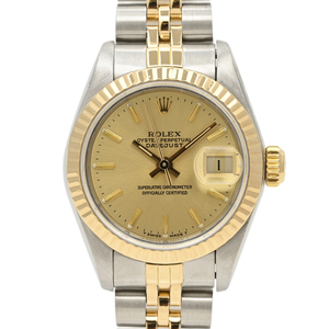Rolex ROLEX Datejust Chronometer 69173 Watch SS YG Self-winding Champagne Gold Ladies [Used], Datejust, for women, Body