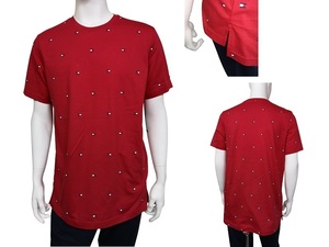 ts-09T3346-Red-XL TOMMY HILFIGER 半袖Ｔシャツ クルーネック ロゴ トップス レッド XL