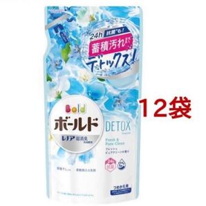 ボールドジェル デトックス フレッシュピュアクリーンの香り つめかえ用 600g x12袋セット 新品未開封