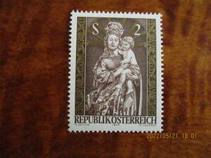 16世紀の木彫り聖母子像　１種完　未使用　1974年　オーストリア共和国　VF/NH　クリスマス切手