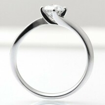 婚約指輪 シンプル エンゲージリング ダイヤモンド 0.3カラット プラチナ 鑑定書付 0.308ct Dカラー I1クラス EXカット CGL_画像2