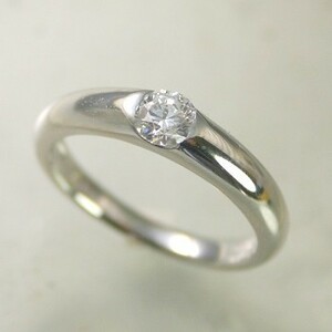 婚約指輪 シンプル エンゲージリング ダイヤモンド 0.3カラット プラチナ 鑑定書付 0.304ct Dカラー I1クラス EXカット CGL