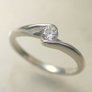 婚約指輪 シンプル エンゲージリング ダイヤモンド 0.2カラット プラチナ 鑑