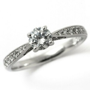 婚約指輪 シンプル エンゲージリング ダイヤモンド プラチナ 0.3カラット 鑑定書付 0.300ct Gカラー SI1クラス EXカット DGLの商品画像