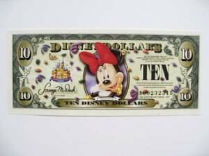 ディズニーダラー　10ドル札　（2005年版） $10 紙幣　ミニーマウス Disney Dollars