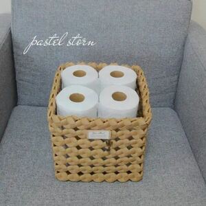 No.38 toy box roll tissue inserting roll tissue case roll paper case natural Country style case basket basket 