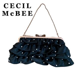 セシルマクビー パーティーバッグ がま口 フリル CECIL McBEE