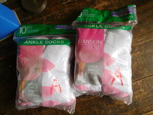 DANSKIN NOW 10 1/2-4 MEDIUM ANKLE SOCKS Aセット(10PAIRX2) 実測16M　12-17CM位かとアメリカ　ソックス