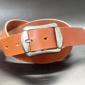 カジュアルベルト 日本製 本革 ヌメ革 一枚革 新品 未使用 サイズ調整可 送料無料 ブラウン
