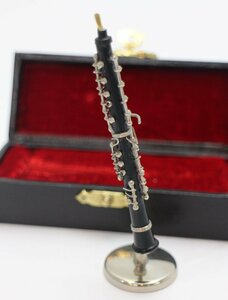  miniature musical instruments clarinet figure metal plastic black black color 1/12 box stand attaching 