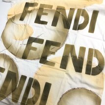 美品 フェンディ FENDI コットン 半袖 Tシャツ ロゴ プリント ペイント ホワイト ベージュ レディース_画像3