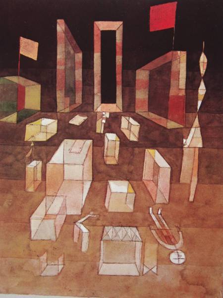 Paul Klee, [Unkonstruierte Dinge im Raum], Aus einer seltenen Sammlung von Rahmenkunst, In guter Kondition, Neuer Rahmen inklusive, Porto inklusive, Paul Klee, Malerei, Ölgemälde, Abstraktes Gemälde