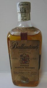[悠]・未開栓 古酒 バランタイン ファイネスト Ballantines FINEST 旧口蓋 1970年代ボトル　赤青紋章 お酒　中国語(進口酒*)　