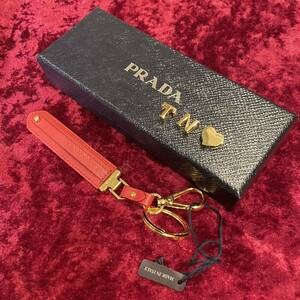  ultimate beautiful goods PRADA Prada initial attaching leather strap charm key holder 