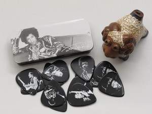 [新品] Jim Dunlop ギターピックケース JHPTR05H ジミヘン ピック12枚付 Jimi Hendrix portrait　ジミ・ヘンドリックス・ポートレート