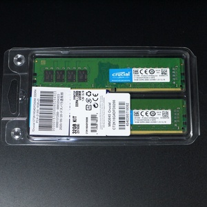 Crucial DDR4 メモリ DDR4-2666Mhz 16GB×2枚 32GB (CT2K16G4DFD8266)