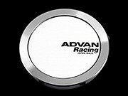 【メーカー取り寄せ】ADVAN Racing センターキャップ FULL FLAT ホワイト 直径:73ミリ 4個セット