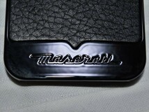 ★MASERATI★マセラッティiPHONE5 CALANDRA BLACK LEATHER アイホン５の黒の部分レザーカバー_画像4