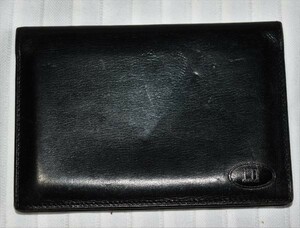 ⑧* Dunhill * feeling of luxury exist soft black leather leather card inserting * card-case 