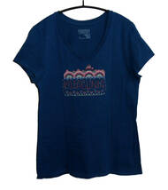極美品 PATAGONIA パタゴニア FEMME FITZ ROY COTTON V-NECK TEE Vネック Tシャツ S_画像1