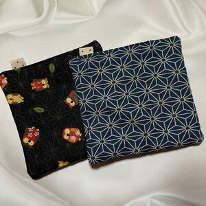 ハンドメイド 和柄コースター リバーシブル