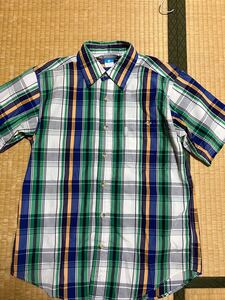 着用数回 コロンビアチェックシャツ 半袖シャツ チェック柄 半袖
