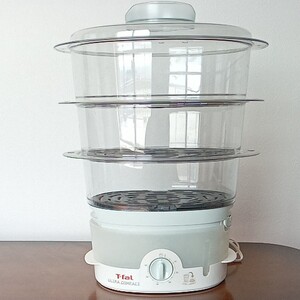 美品T-fal ティファールウルトラ コンパクト 電気蒸し器 スチームクッカー