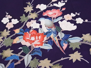 平和屋着物■訪問着 単衣 京友禅 作家物 休み鳥 逸品 tx1169