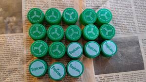 * cheap postage * green 18 piece!! *[ pet bottle cap eko cap ] construction handicrafts summer vacation. .. green 