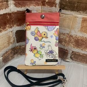 ハンドメイド ロラライハリス スマホポシェット紐付き
