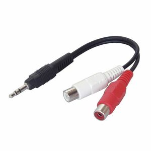 3.5mm stereo Mini plug ( male ) - RCA stereo pin terminal ( red white )( female ) conversion cable 0.1m AD-611