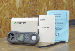 CUSTOM/カスタム 多機能環境計測器 AHLT-100 風速 照度 温度 湿度 熱電対センサー温度