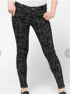 AZUL by moussy azur bai Moussy A Perfect Skinny Perfect skinny pants Monotone flower S size black 