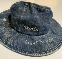 WEIRD 19A/W LIGHT RANCH DENIM HAT HAND PAINT【L】インディゴ ライトランチデニムハット ハンドペイント ウィアード バケットハット_画像3