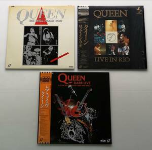 USED 美品 帯付き QUEEN クイーン / LIVE 3種 レア初期国内盤 LD 3枚セット①