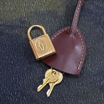 本物 美品 カルティエ 最高級マストグレインレザー鍵付きメンズボストンバッグ 旅行鞄 トラベルバッグ ダッフルバッグ Cartier_画像6