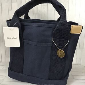 新品 キャンバスバッグ ミニトートバッグ 帆布バッグ ネイビー