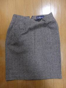 ラルフローレン Ralph Lauren スカート　サイズ11（w66/H93）　ヘリンボーンツイード　毛70%・ポリエステル30％　中古 激安！
