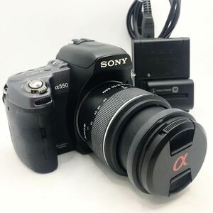 完動品SONY α550 DT 3.5-5.6 18-55 SAM ソニー デジタル一眼レフカメラ ズームレンズ バッテリー 