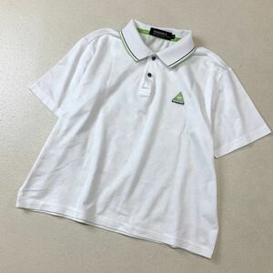 le coq sportif golf ルコックスポルティフゴルフ シャドウアーガイル 刺繍ロゴ 半袖 ポロシャツ メンズ Mサイズ ホワイト