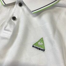 le coq sportif golf ルコックスポルティフゴルフ シャドウアーガイル 刺繍ロゴ 半袖 ポロシャツ メンズ Mサイズ ホワイト_画像6