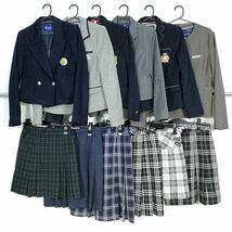 韓国制服【大量】1円 中古 韓流 学生 12枚セット ブレザー スカート チェック 中学 高校 コスプレ いろいろ 詰合わせ 39CS-438_画像1